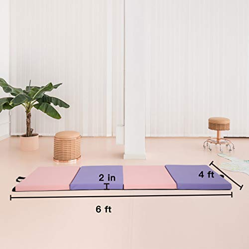 Portable Foldable Gymnastics Tumbling Mat with Carrying Handles G724481