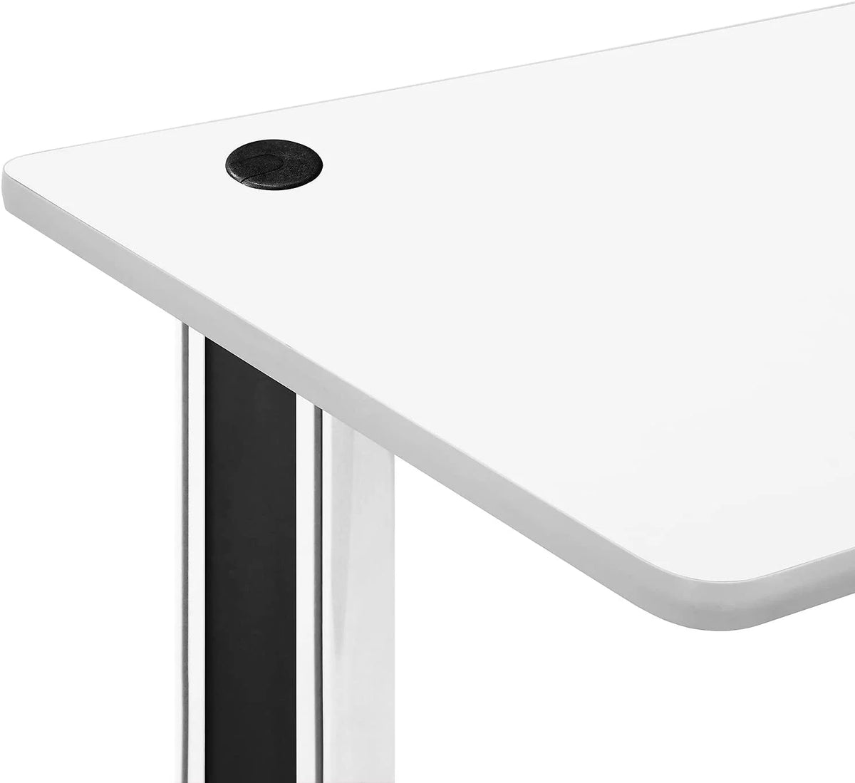 25" X 58" Black And White Computer Desk R6108