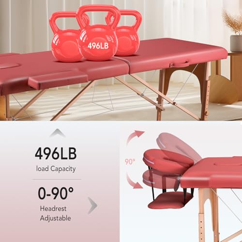 Portable Massage Table 2 Fold with Bag Black E1969