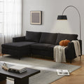 96" 3-Seat Sectional Sofa with Chaise Black W344