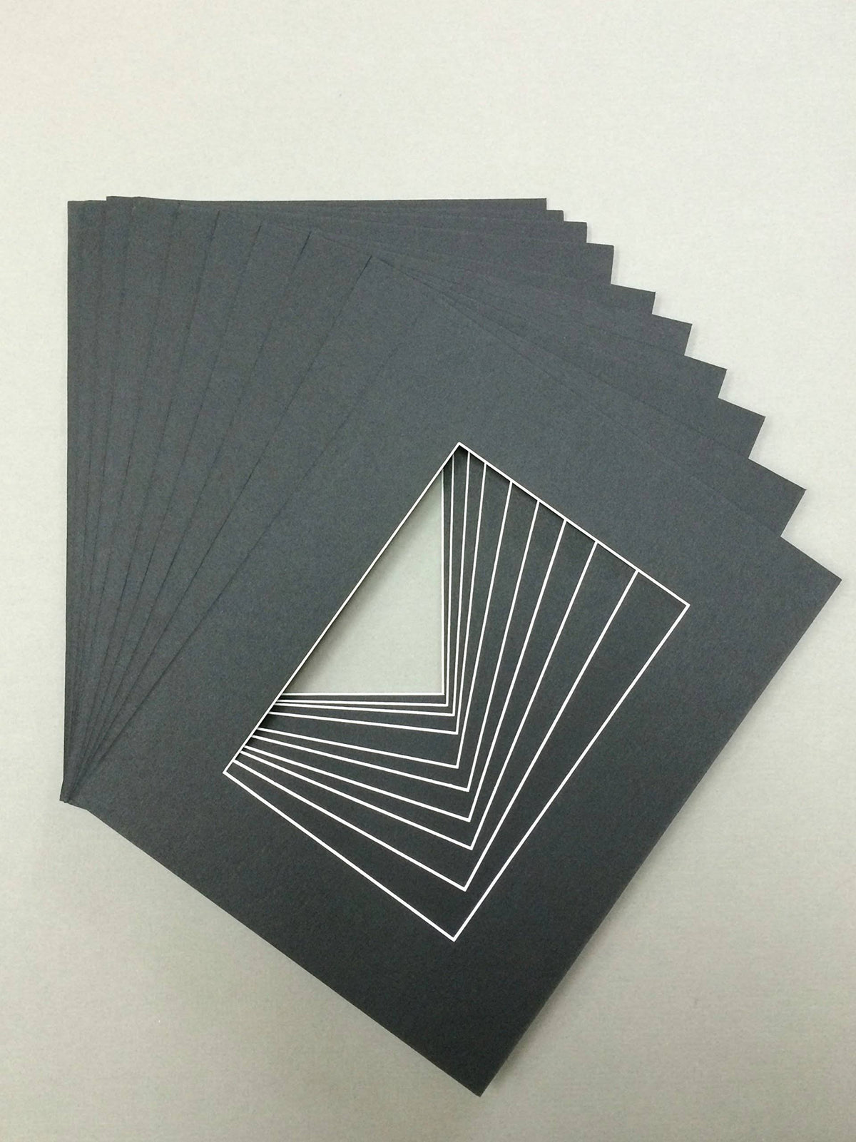 10 Pack 18x24 Black Picture Mats with White Core Bevel Cut P49964