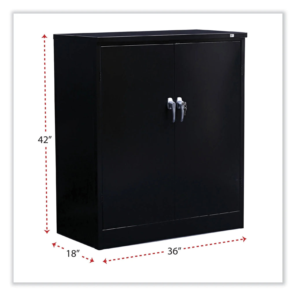 Black Heavy-Duty Welded Storage Cabinet with Two Adjustable Shelves B9631