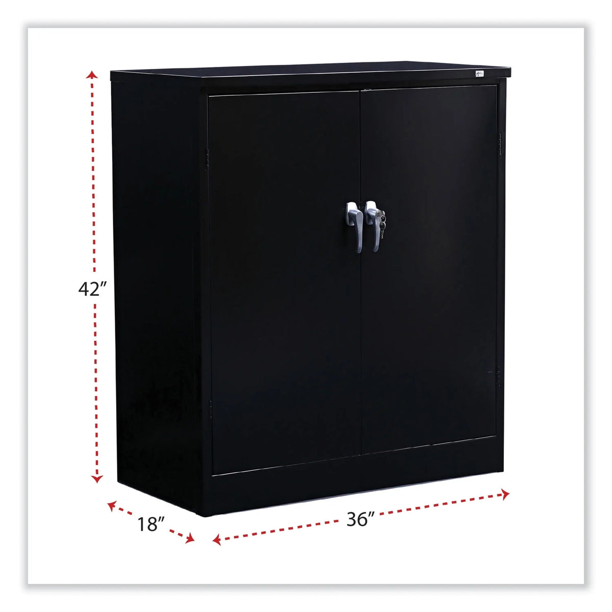 Black Heavy-Duty Welded Storage Cabinet with Two Adjustable Shelves B9631