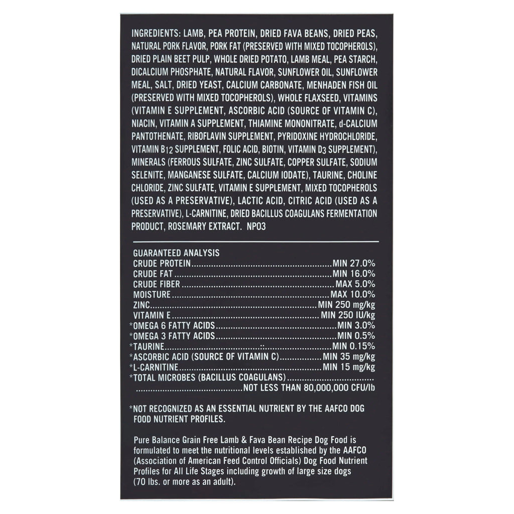 Lamb & Fava Bean Recipe Grain-Free Dry Dog Food 24 lbs A652588