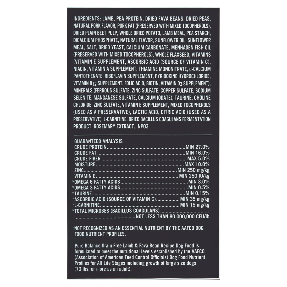 Lamb & Fava Bean Recipe Grain-Free Dry Dog Food 24 lbs A652588