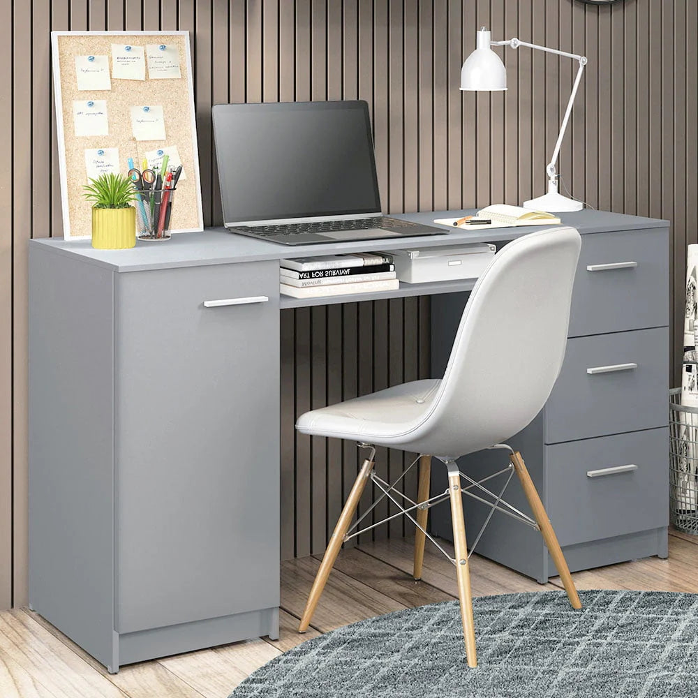 White 53 inch Office Desk with Drawers R586864