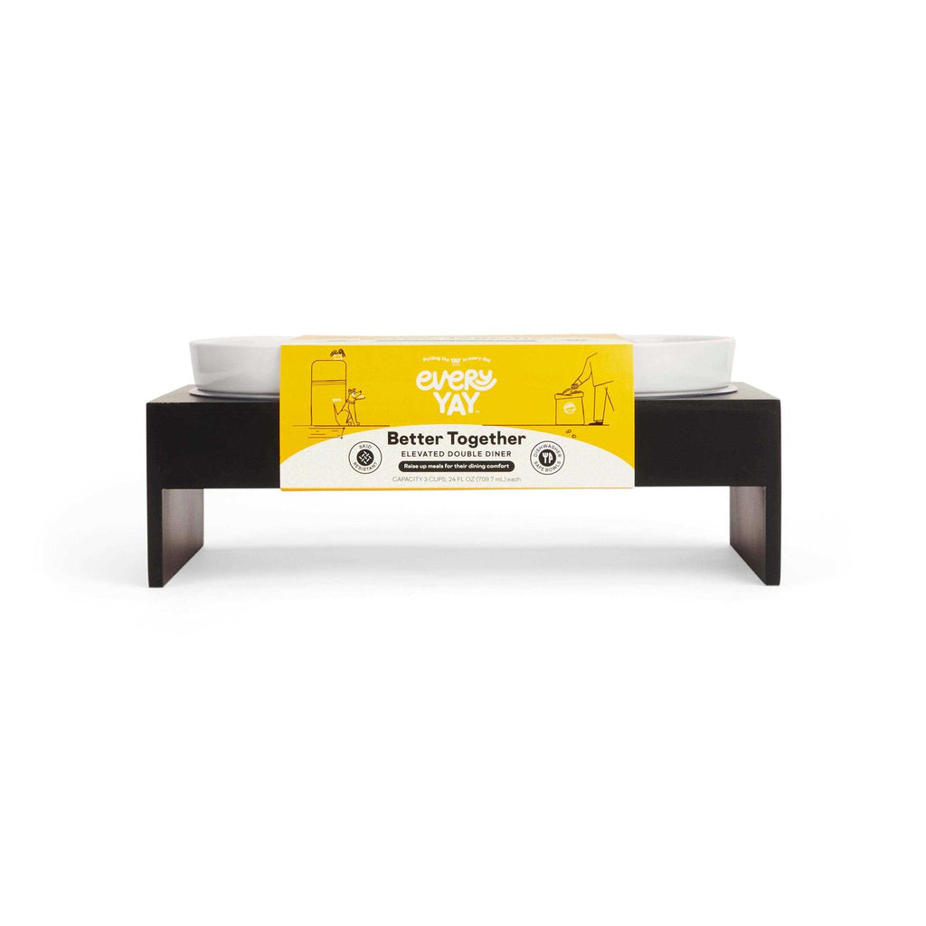 Wood Double Diner for Dogs E7292