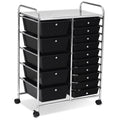 Black 15 Drawer Rolling Storage Cart C2027