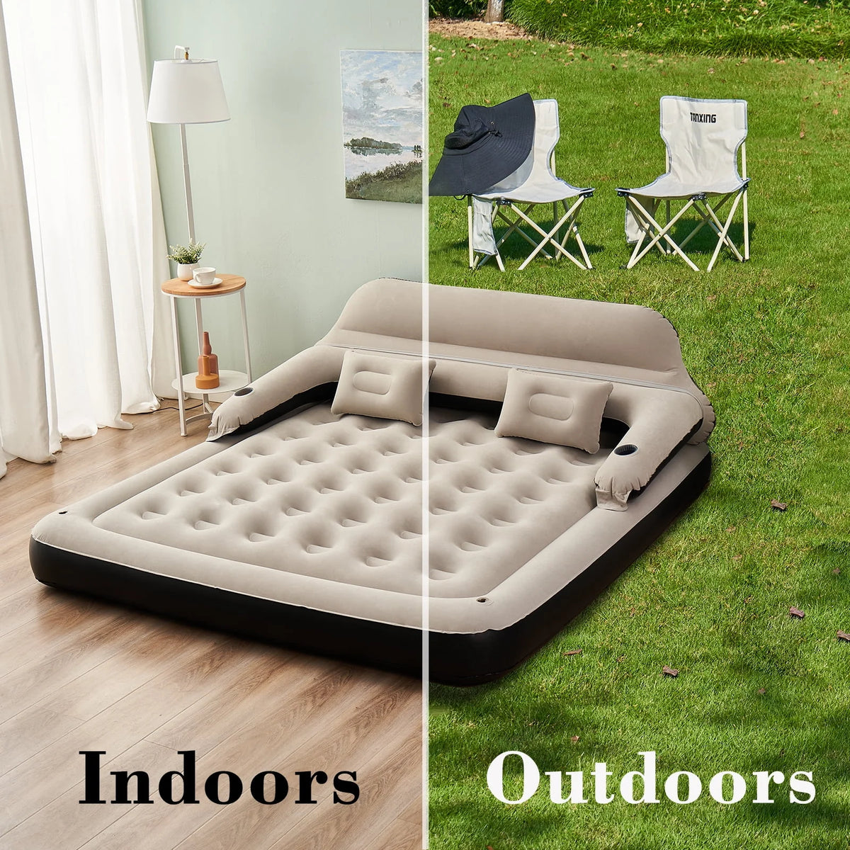 King Size Air Mattress with Headboard A8131