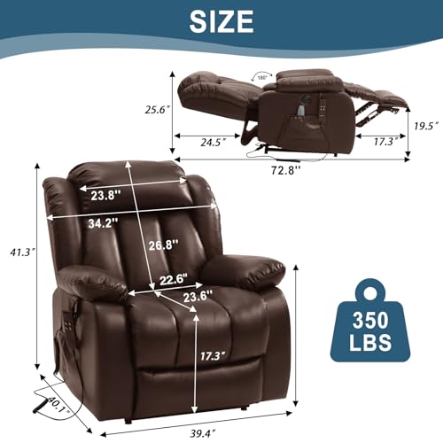 Large Power Lift Recliner Chair with Heat and Massage X211