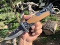 9" Engraved Folding Pocket Knife D5715