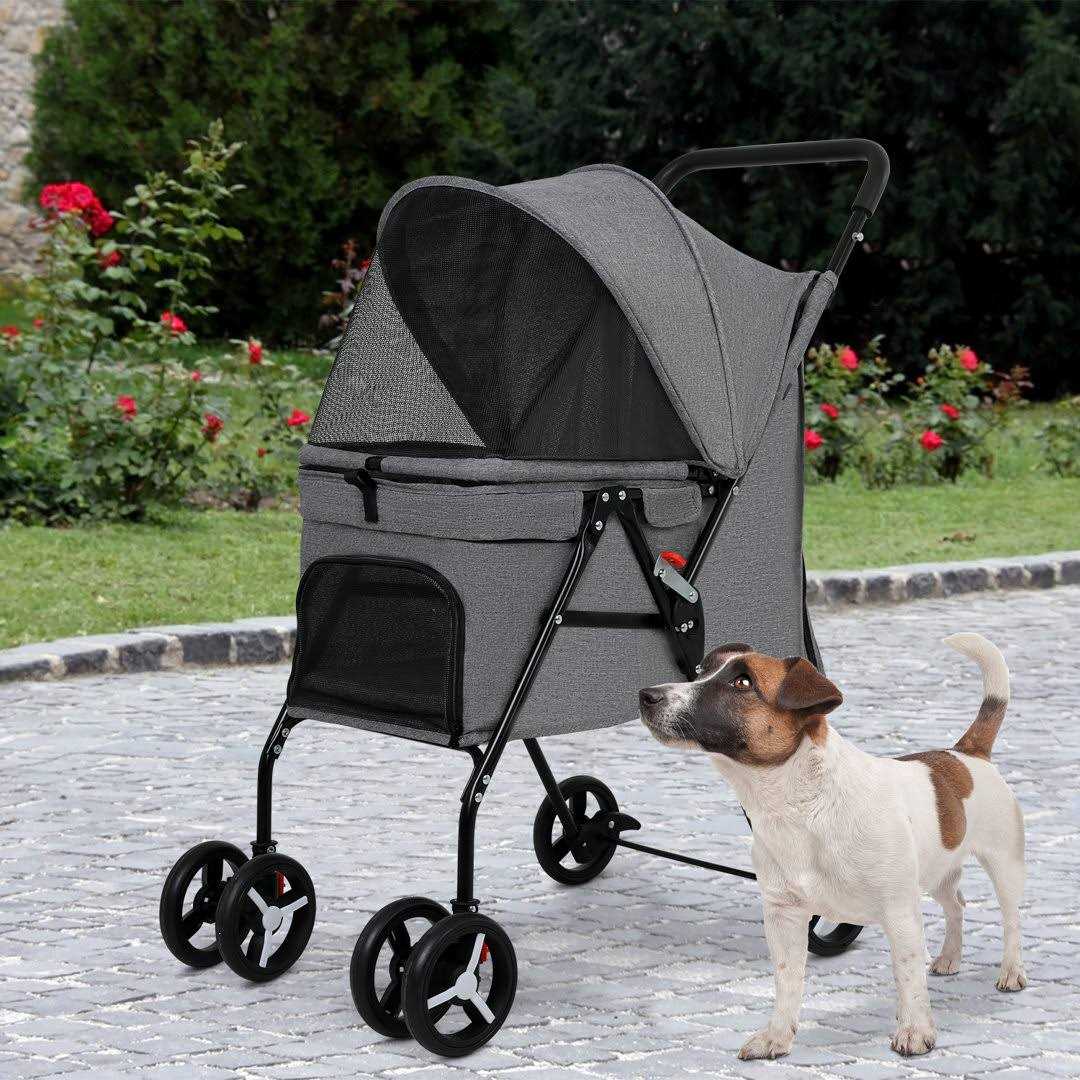 Foldable Mesh Pet Stroller K173297