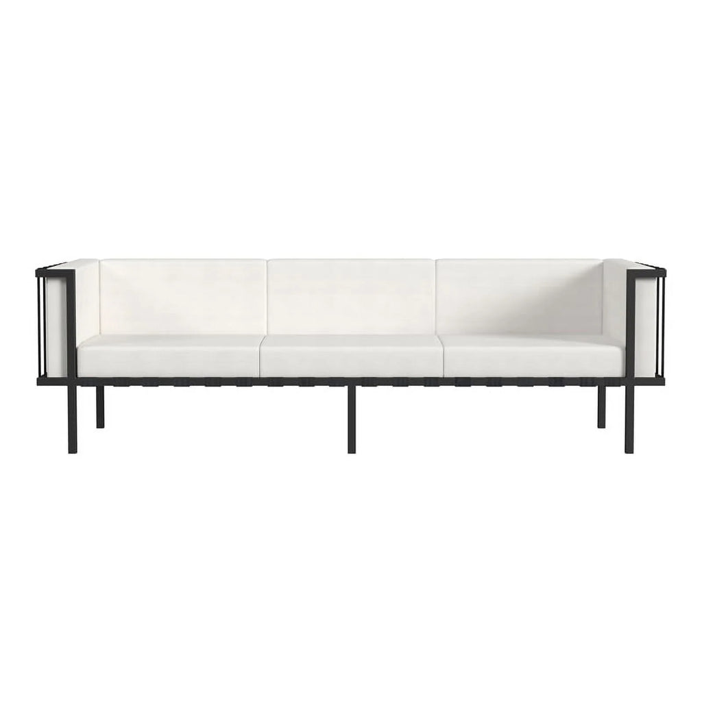 Black and White Outdoor Patio Sofa J567702