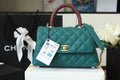 Teal Medium Flap Bag with Top Handle L821