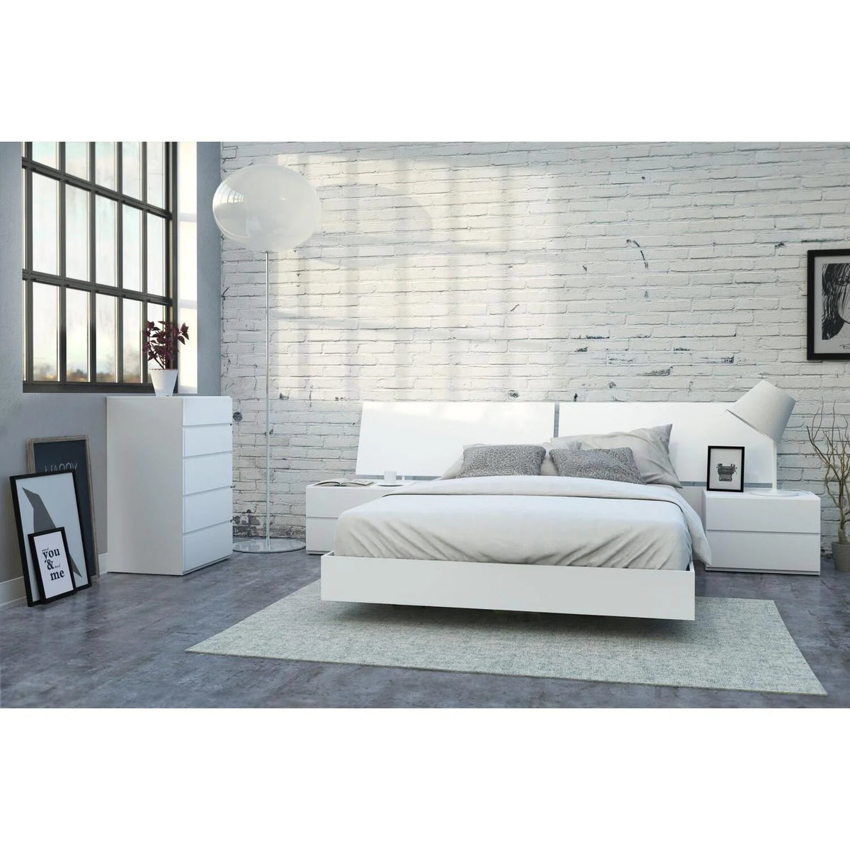 5 Piece Queen Size Bedroom Set White A215294