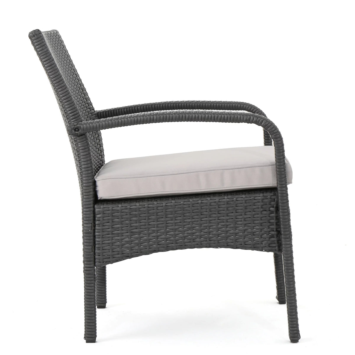 Outdoor Wicker Club Chairs with Cushion, Set of 2, Gray F165433