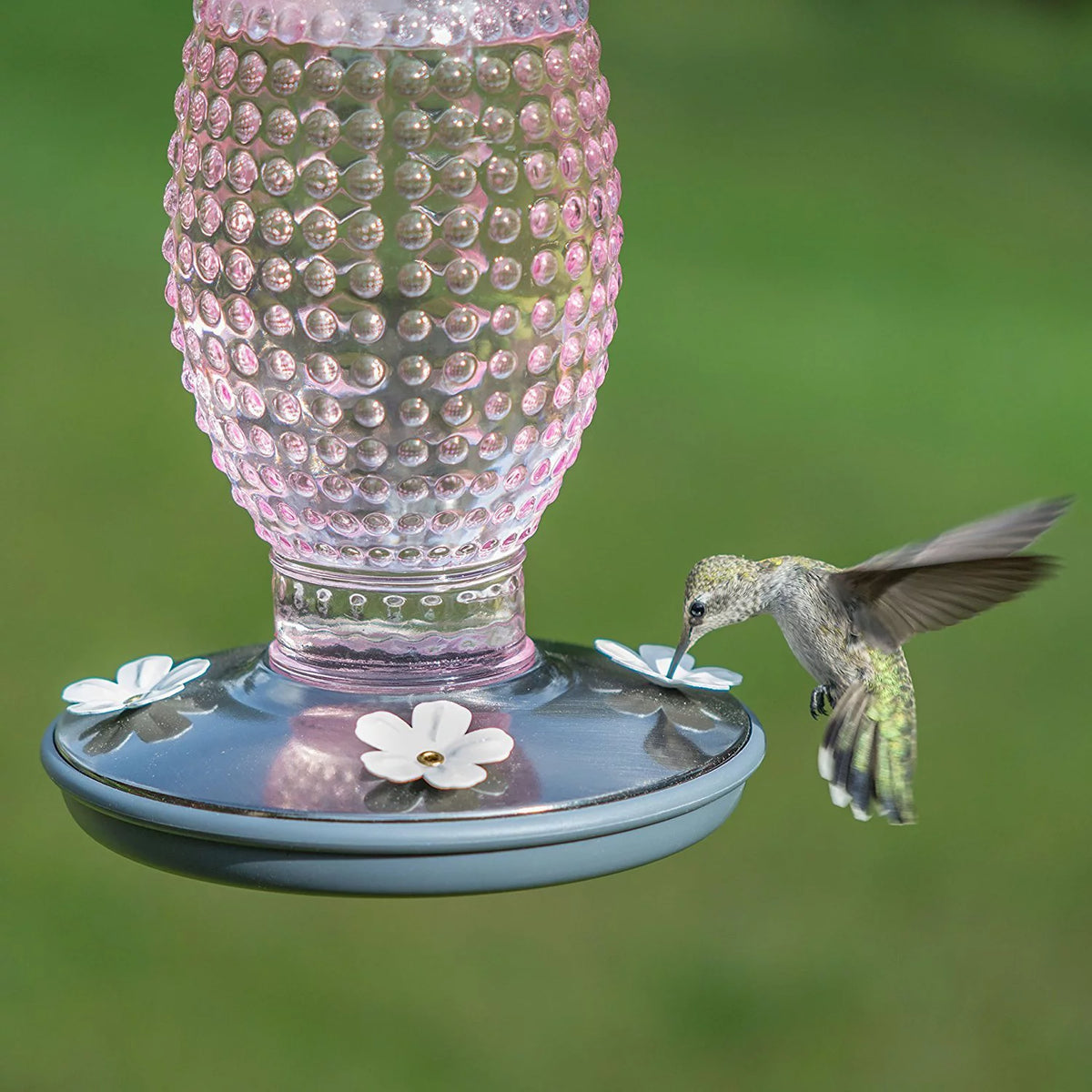 Vintage Glass Hummingbird Feeder G949