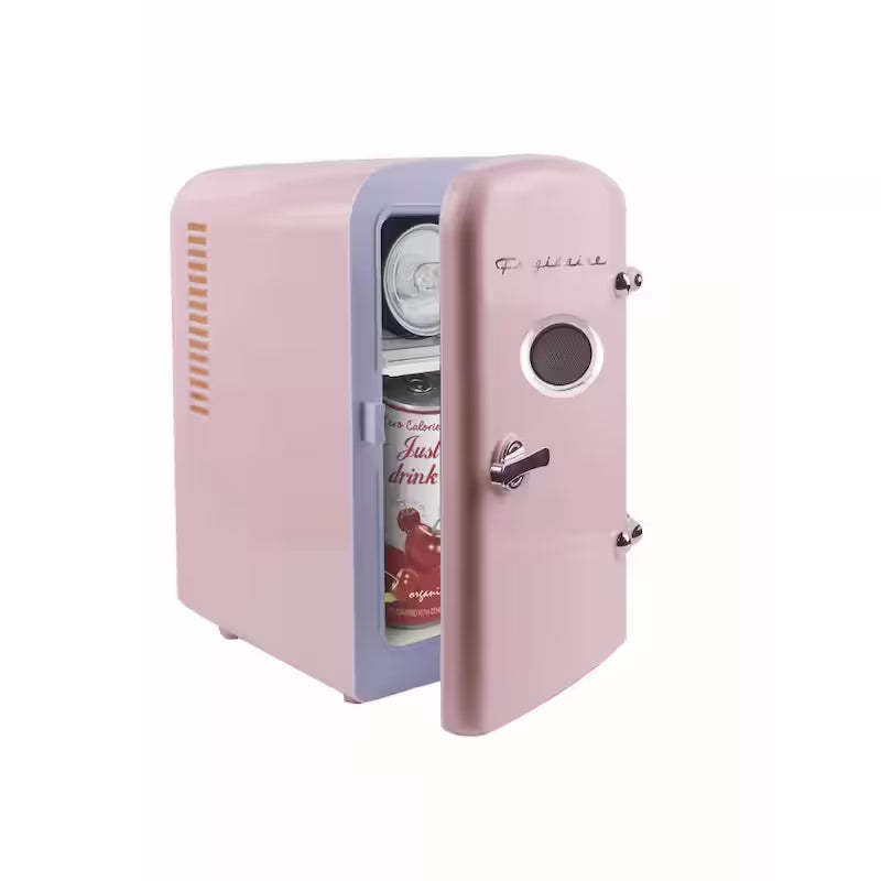 1 cu. ft. 6-Can Retro Mini Fridge in Pink W74996