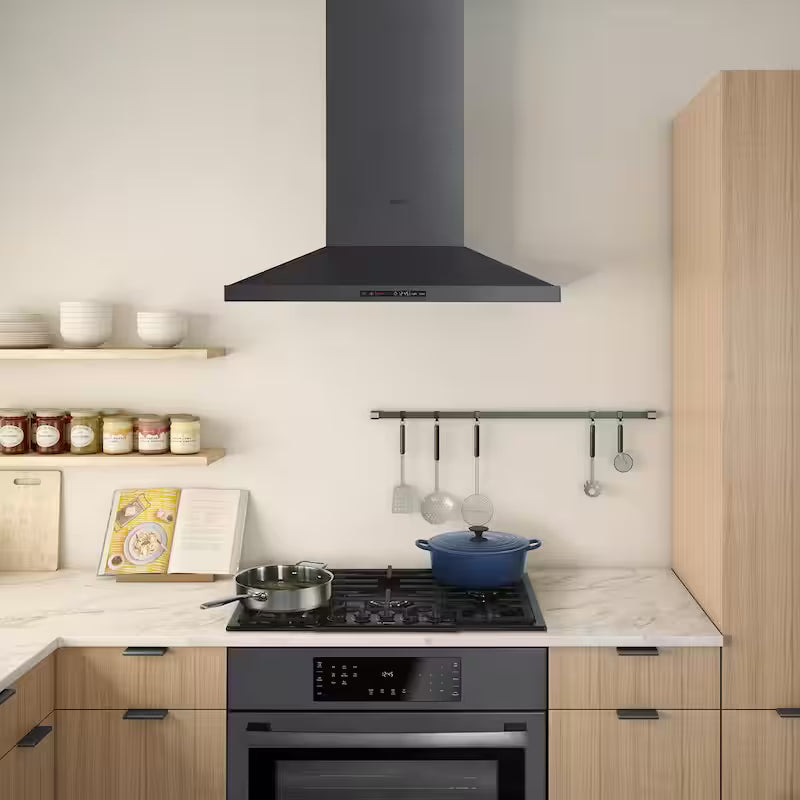 30 in. Black Stainless Steel Canopy Range Hood with Lights G5748