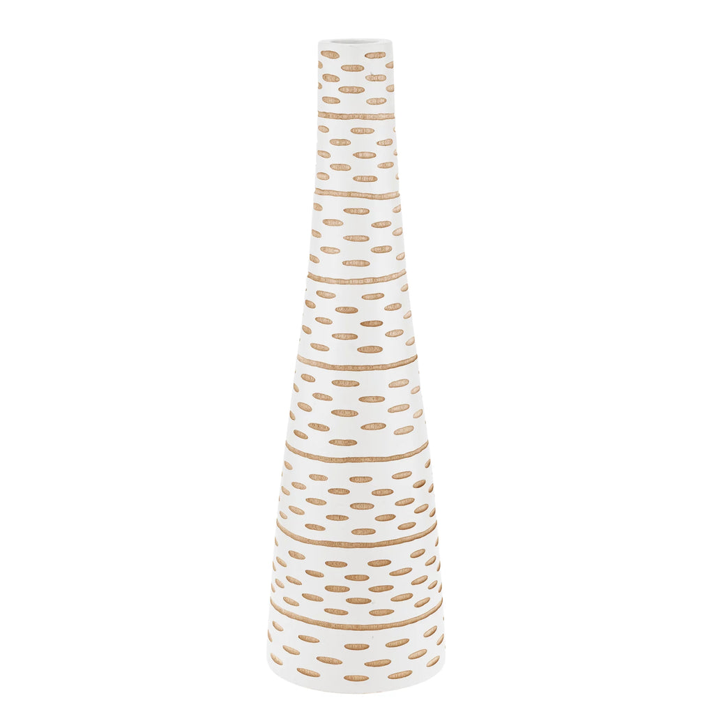 White Mango Tree Wood Bottle-Shaped Vase B3208