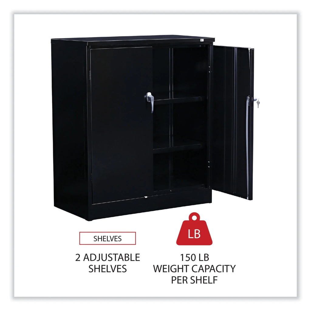 Black Heavy-Duty Welded Storage Cabinet with Two Adjustable Shelves B9631