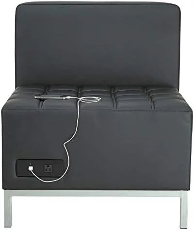 Black Powered Armless L Sectional Q580