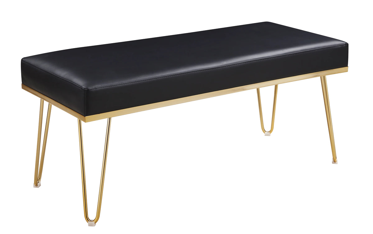 Black PU Leather Upholstered Bench T42095