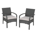 Outdoor Wicker Club Chairs with Cushion, Set of 2, Gray F165433