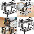 Adjustable 2-Tier Dish Drying Rack with Cutting Board Holder M52520