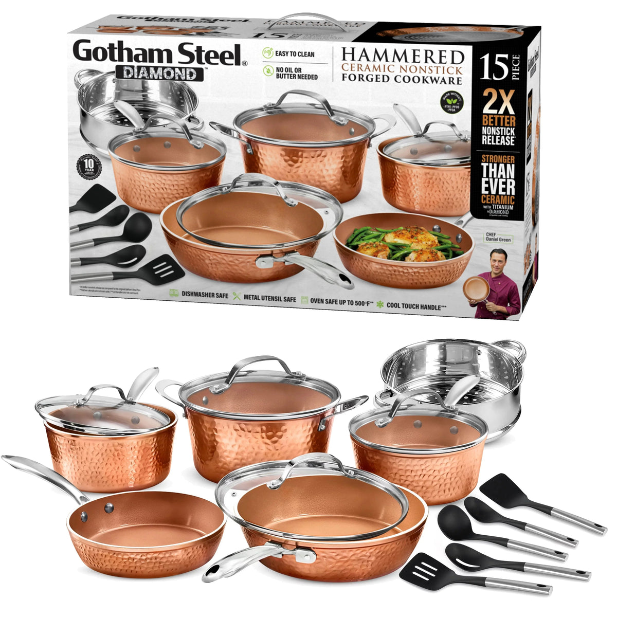 15 Pc Nonstick Ceramic Cookware Set C225