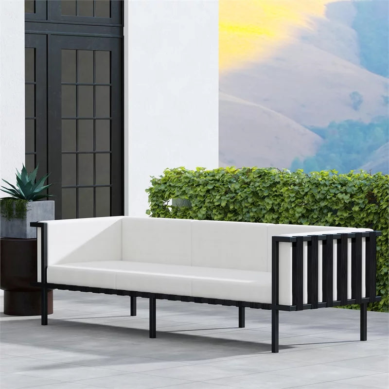 Black and White Outdoor Patio Sofa J567702