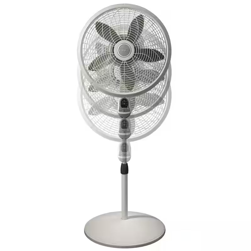 White 3 Speed Oscillating Pedestal Fan with Timer and Remote Control H9691