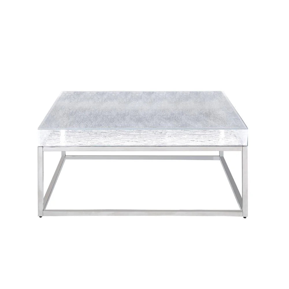 Contemporary Square Cocktail Table with Acrylic Top & Steel Frame K802