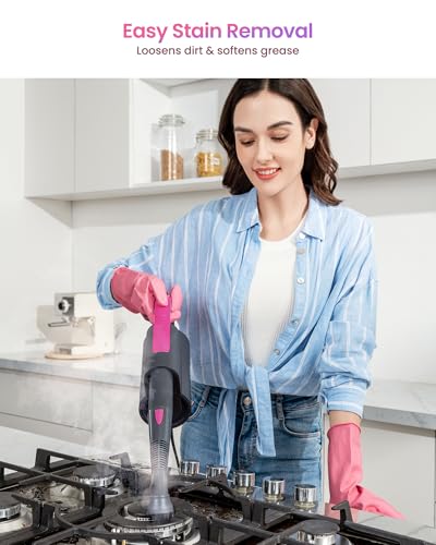 Steam Mop Cleaner with Detachable Handheld Steamer and Washable Microfiber Pads I454
