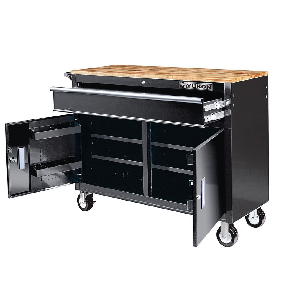 46 in. Mobile Workbench with Solid Wood Top A966