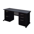 60" x 24" Grey Double Pedestal Desk A8481