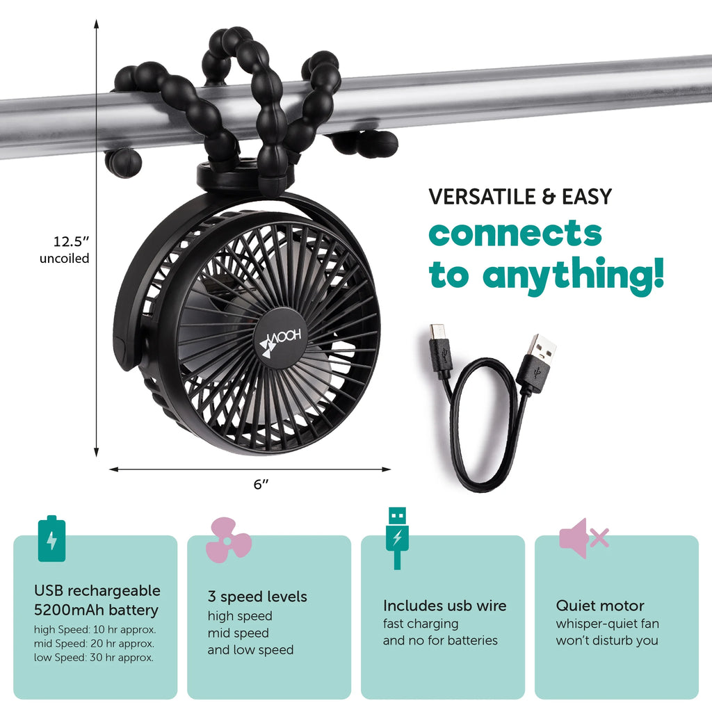 Portable Rechargeable Stroller Fan G7382