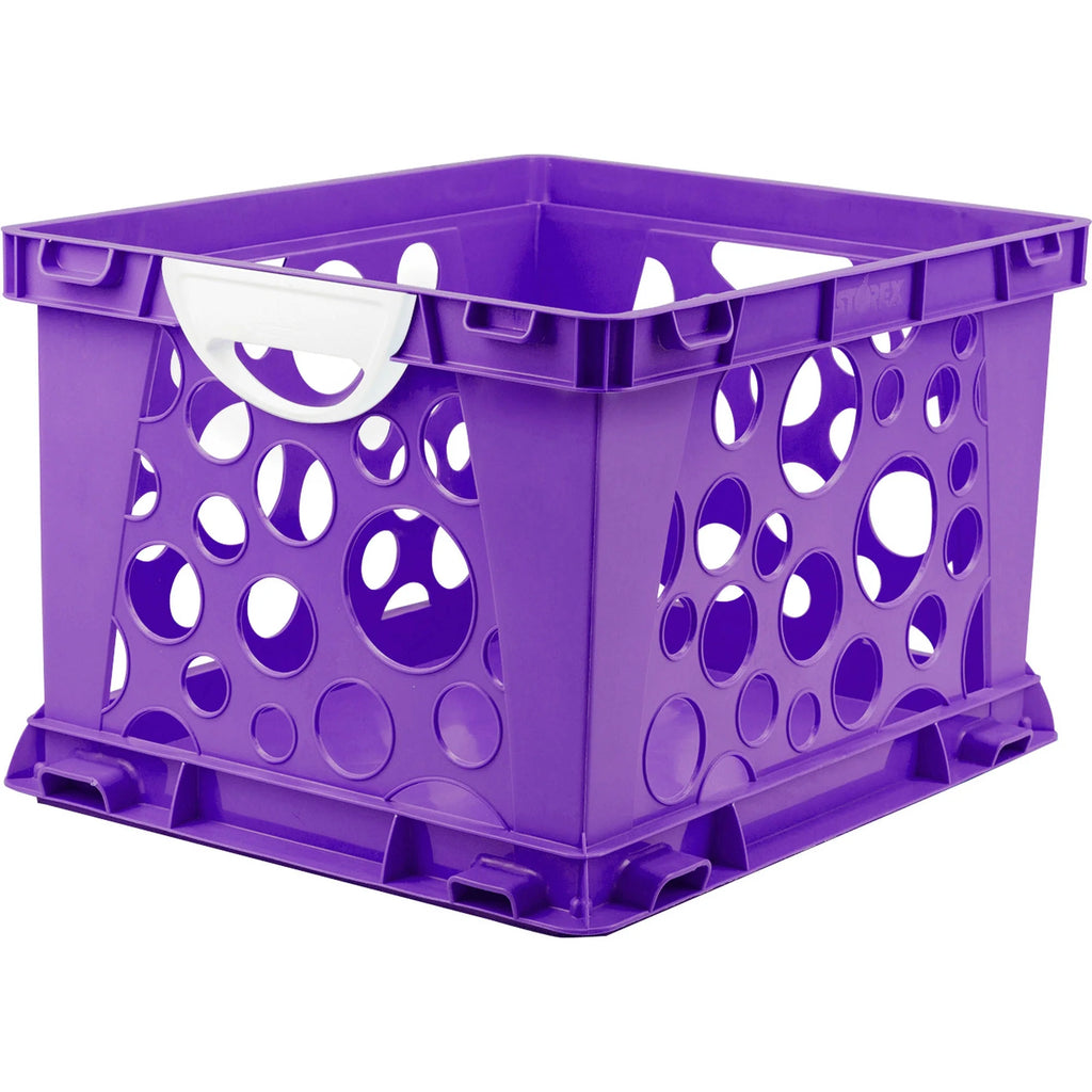 Purple File Crate with Handles I29157