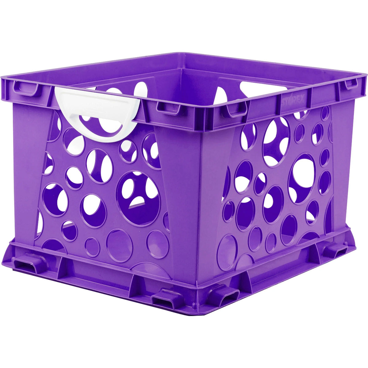 Purple File Crate with Handles I29157