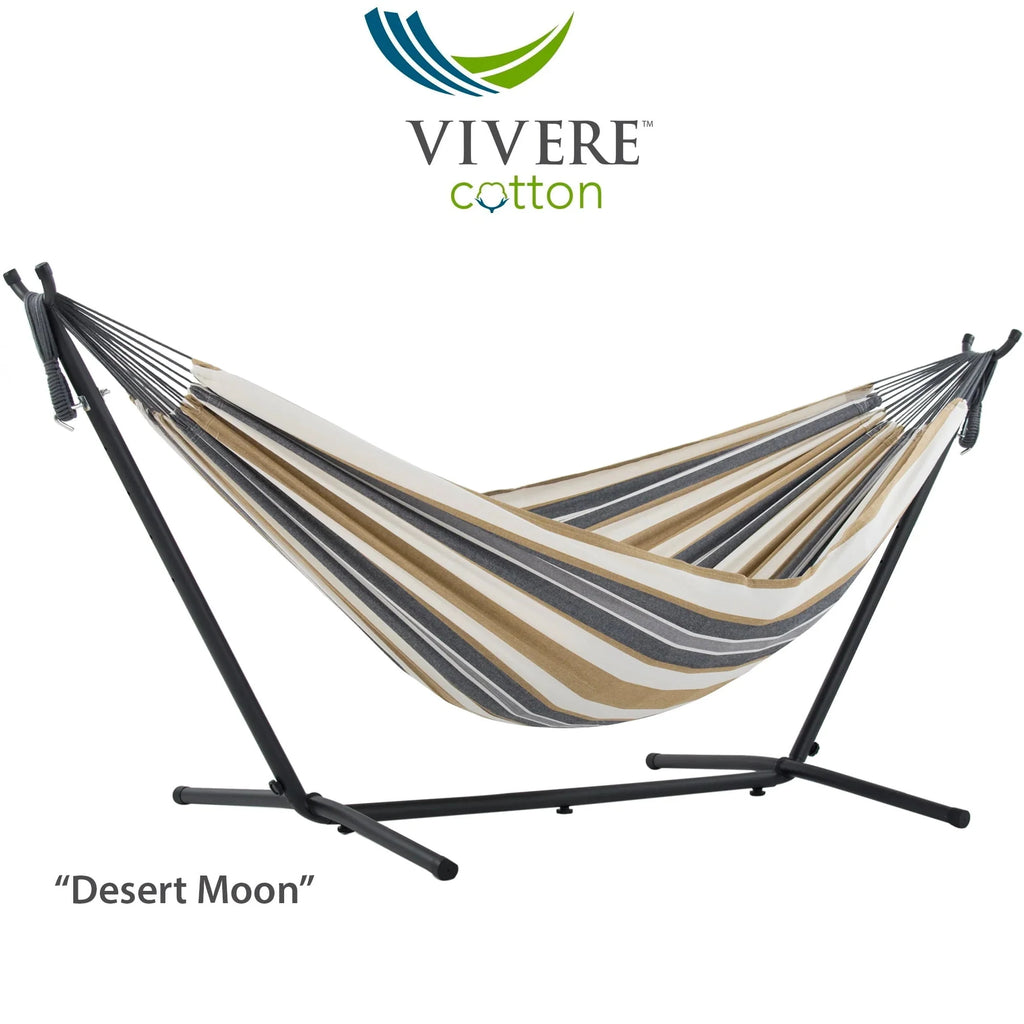 Double Cotton Hammock with Stand and Carry Bag N43916