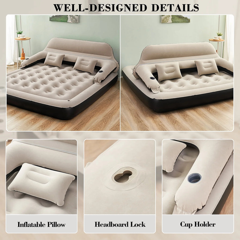 King Size Air Mattress with Headboard A8131