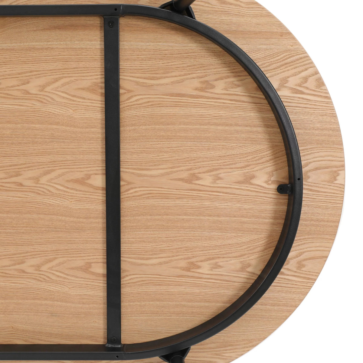 71" Oval Dining Table with MDF Top and Black Steel Legs N5941