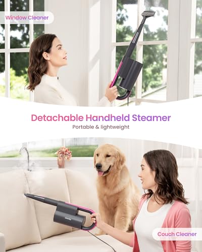 Steam Mop Cleaner with Detachable Handheld Steamer and Washable Microfiber Pads I454