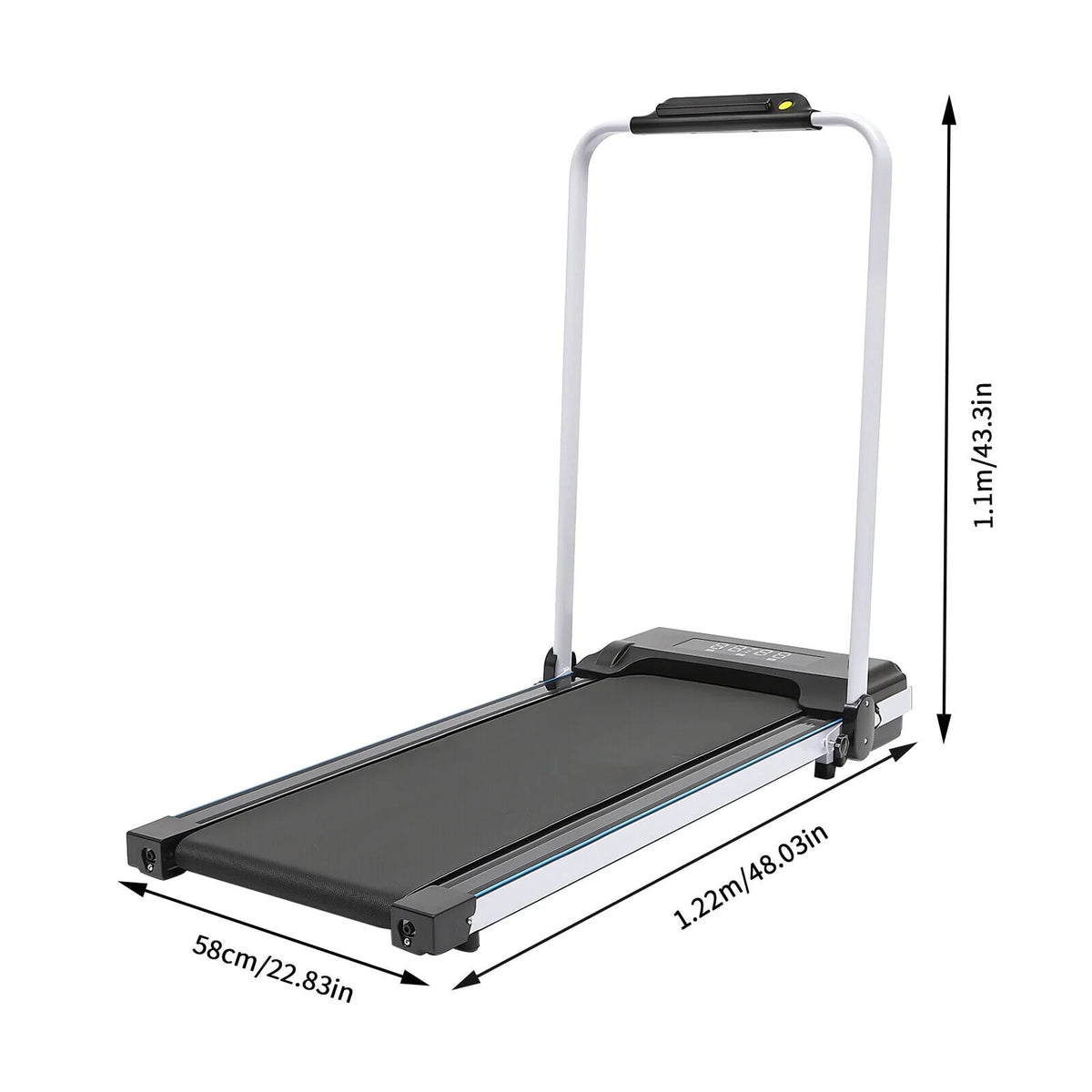 2 In 1 Electric Treadmill Walking Pad with Remote Black W33465