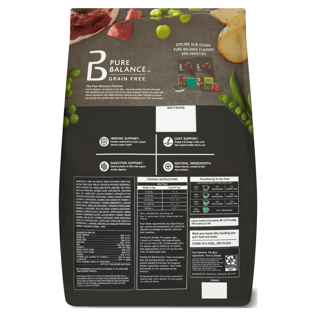 Lamb & Fava Bean Recipe Grain-Free Dry Dog Food 24 lbs A652588