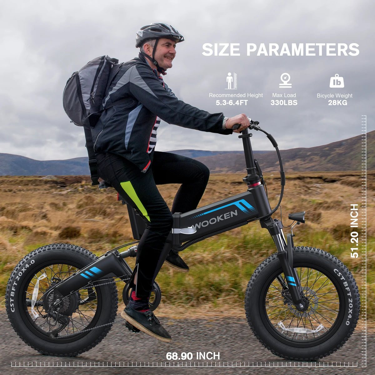 20''X4.0 Fat Tire 500W 20MPH Foldable Electric Bike H422