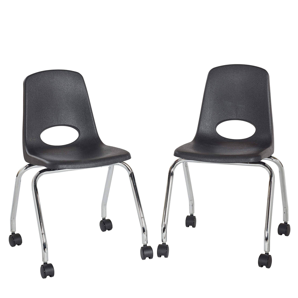 18in Mobile Chair with Casters, 2-Pack - Black R46278