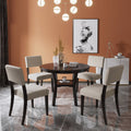 42" 5-Piece Round Dining Table Set with 4 Upholstered Chairs R665