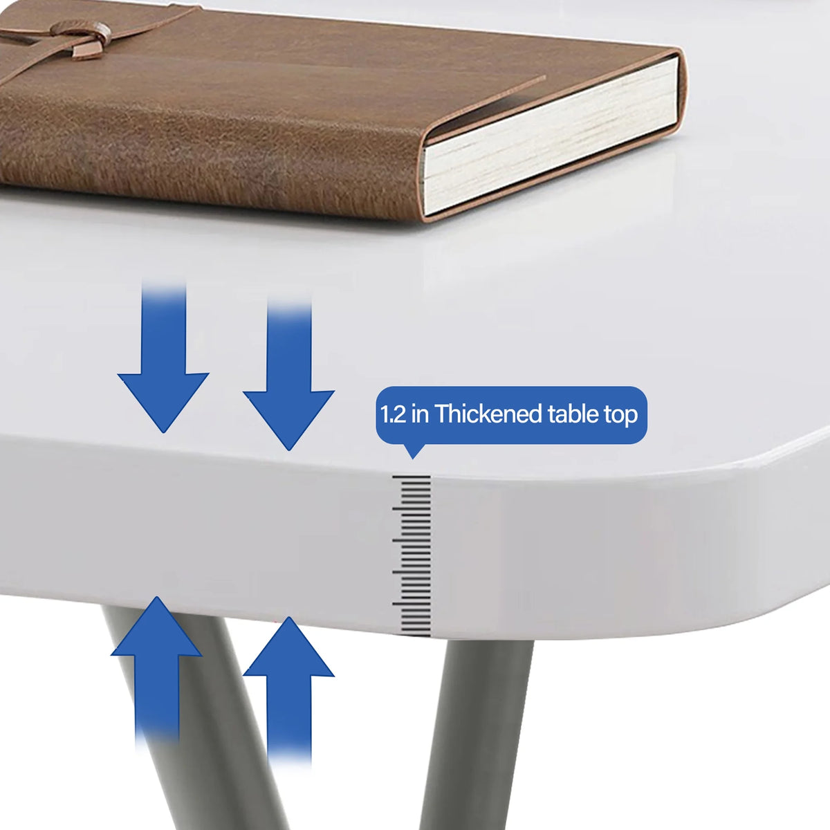 Portable Folding TV Tray Table White 30 Inch O812753