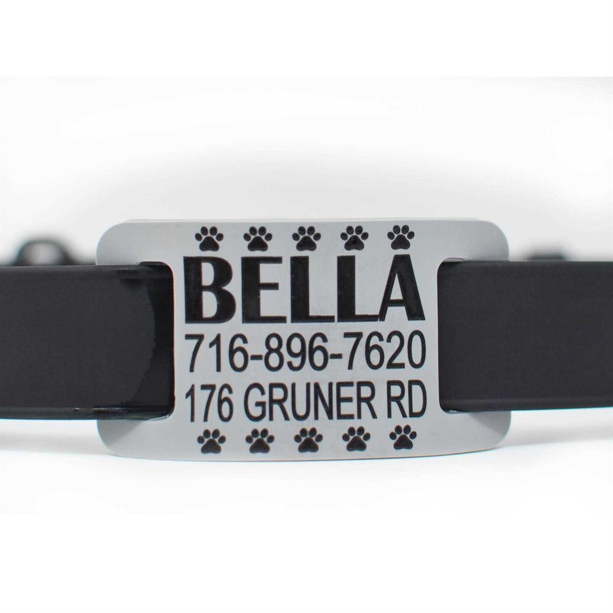 Silent Slide On Silicone Rubber Dog Collar Tag U900412